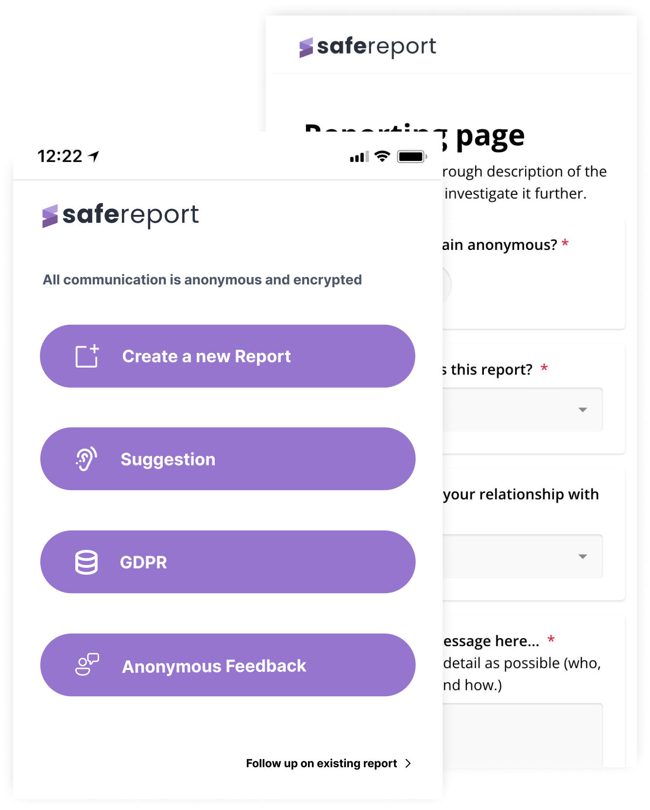 Whistleblowing System SafeReport
